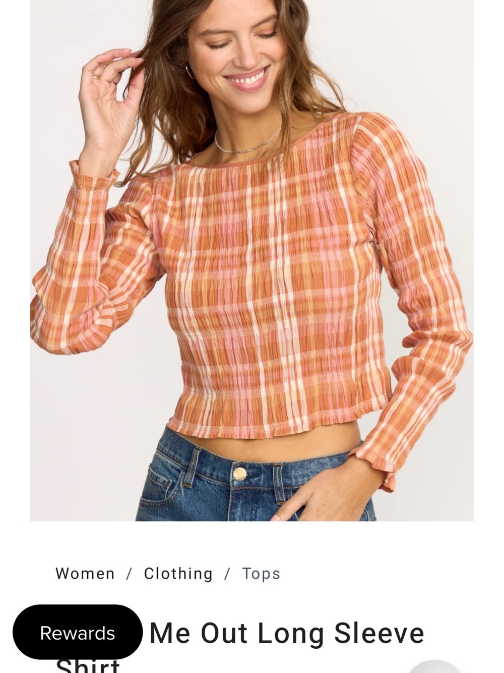 billabongCheck Me Out Long Sleeve  M NWT